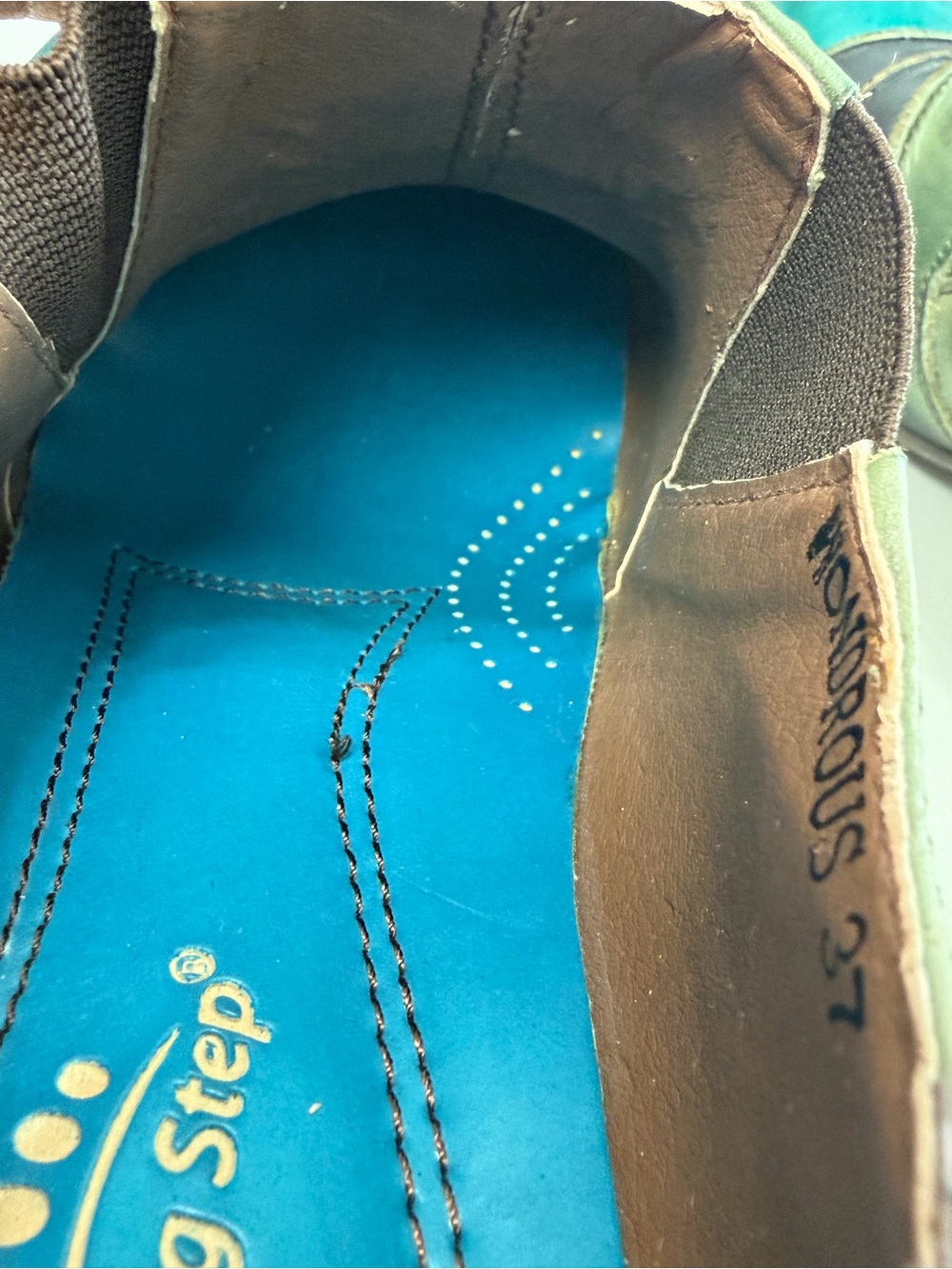 L’Artiste by Spring Step Wondrous Teal Green Leather Heel Oxfords Size US 6.5-7 - Picture 13 of 15